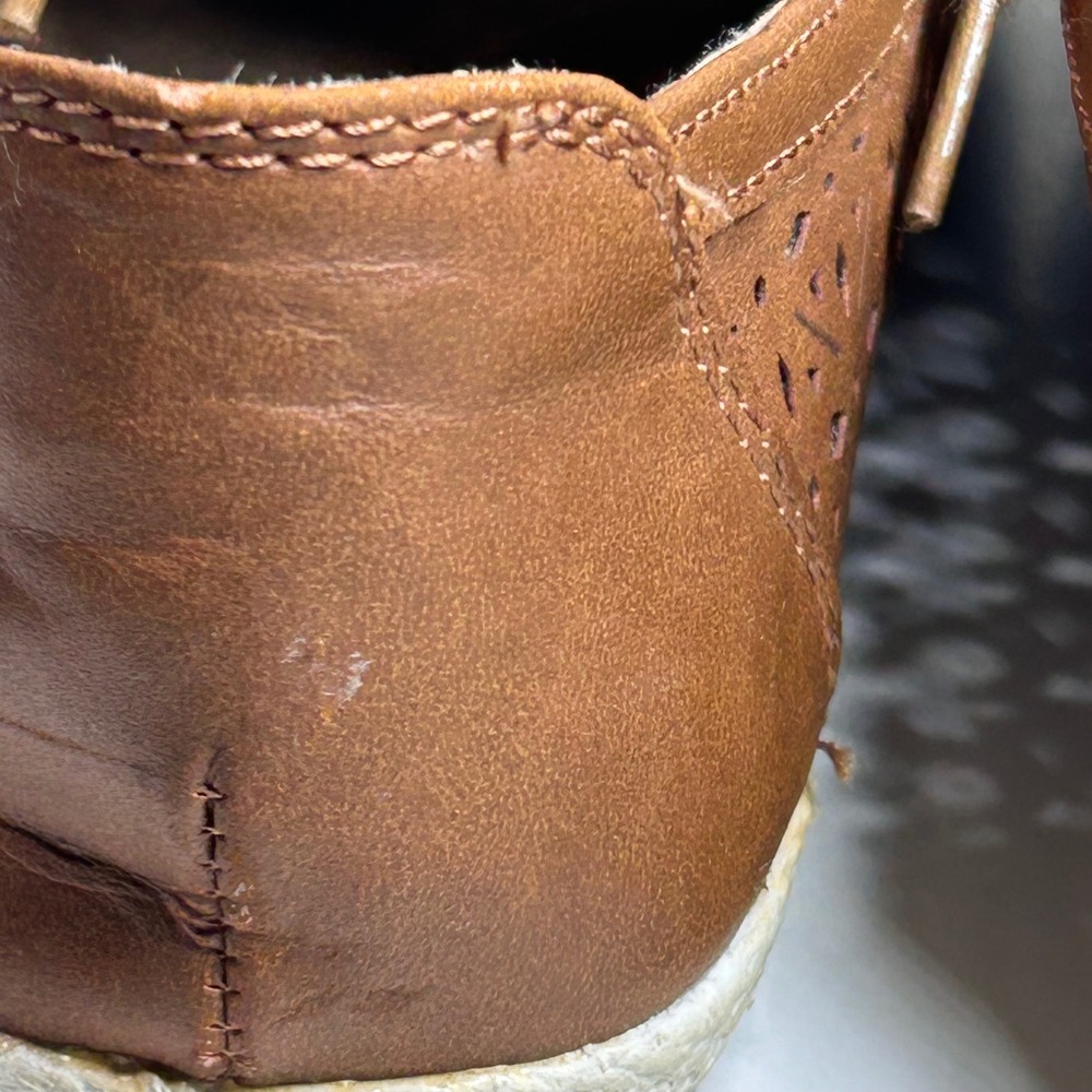 Earth Spirit Gelron Brown Laser Cut Perforated Lace Up Oxfords Womens 8 - Picture 8 of 14